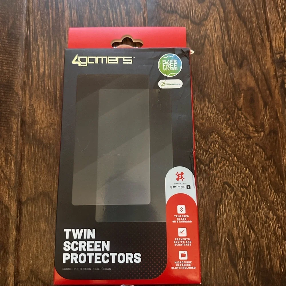 4Gamers Glass Screen Protector & Cleaning Cloth Compatible with Nintendo Switch